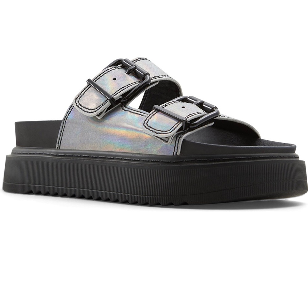 Boho Chic Call It Spring Chunky Buckle Strap Sandal, these are a cool color!